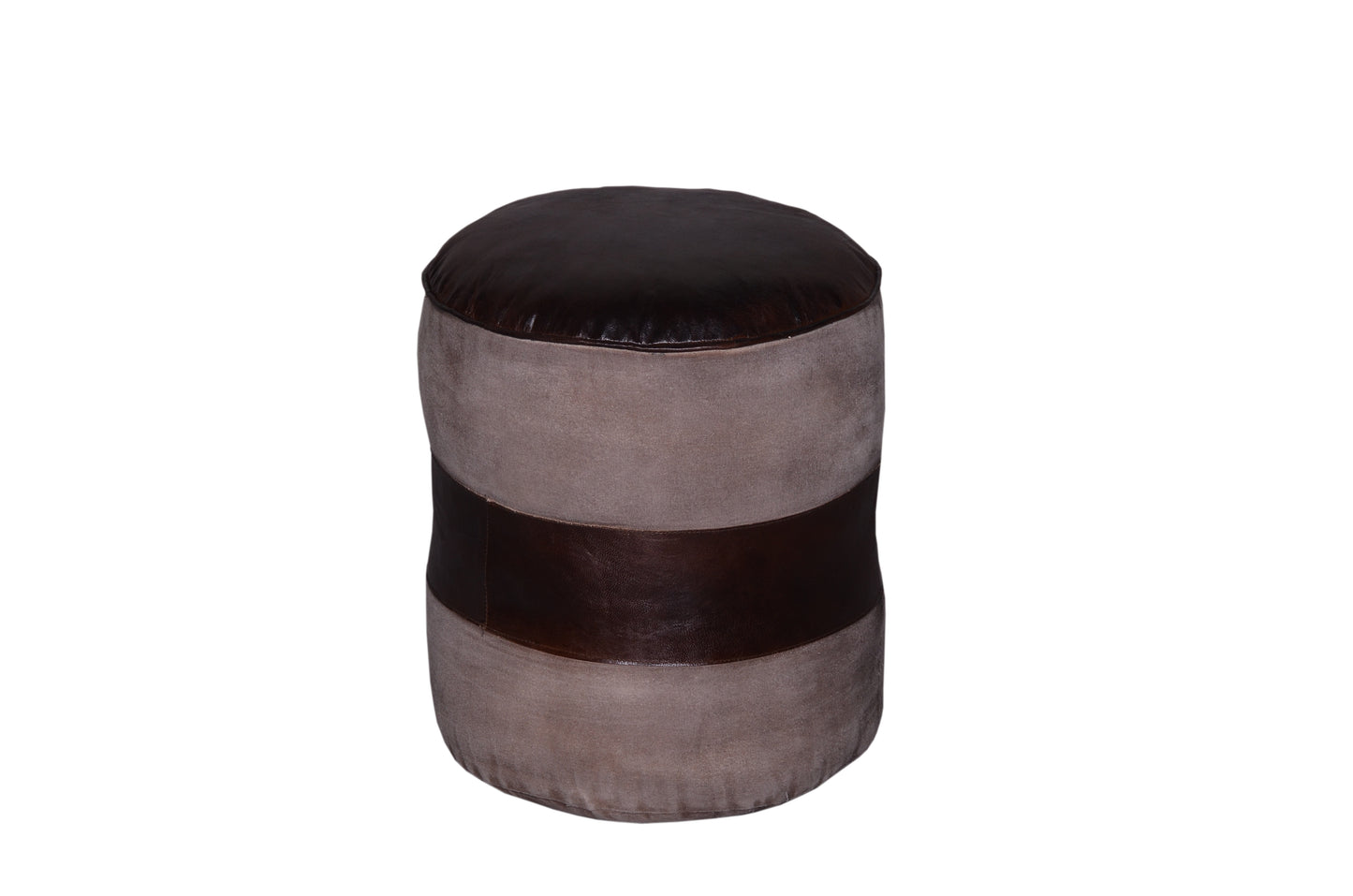 Tristin Round Leather Pouf