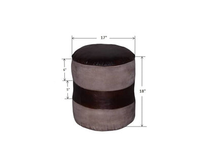 Tristin Round Leather Pouf