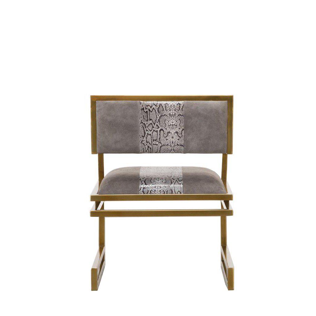 Earlene Snakeprint Leather Chair