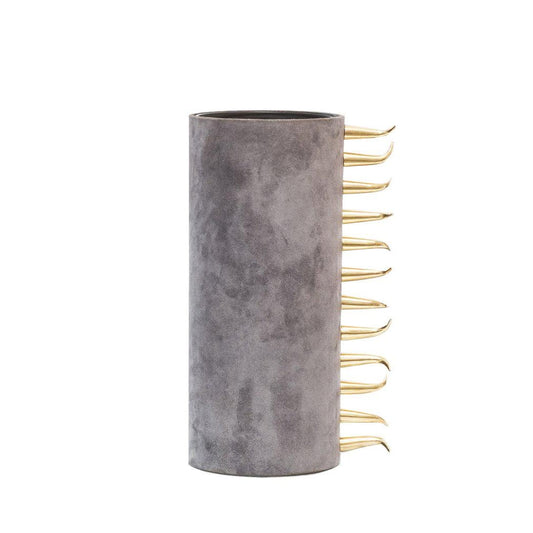 Soren Tall Suede Vase with plain background
